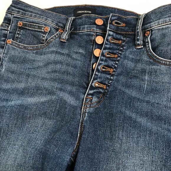 J. CREW WOMENS DISTRESSED BUTTON FLY HIGH RISEJEANS SIZE 29T - Picture 7 of 10